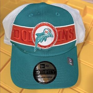 Men's Miami Dolphins New Era Aqua Sideline 39THIRTY Flex Hat‎ M/L